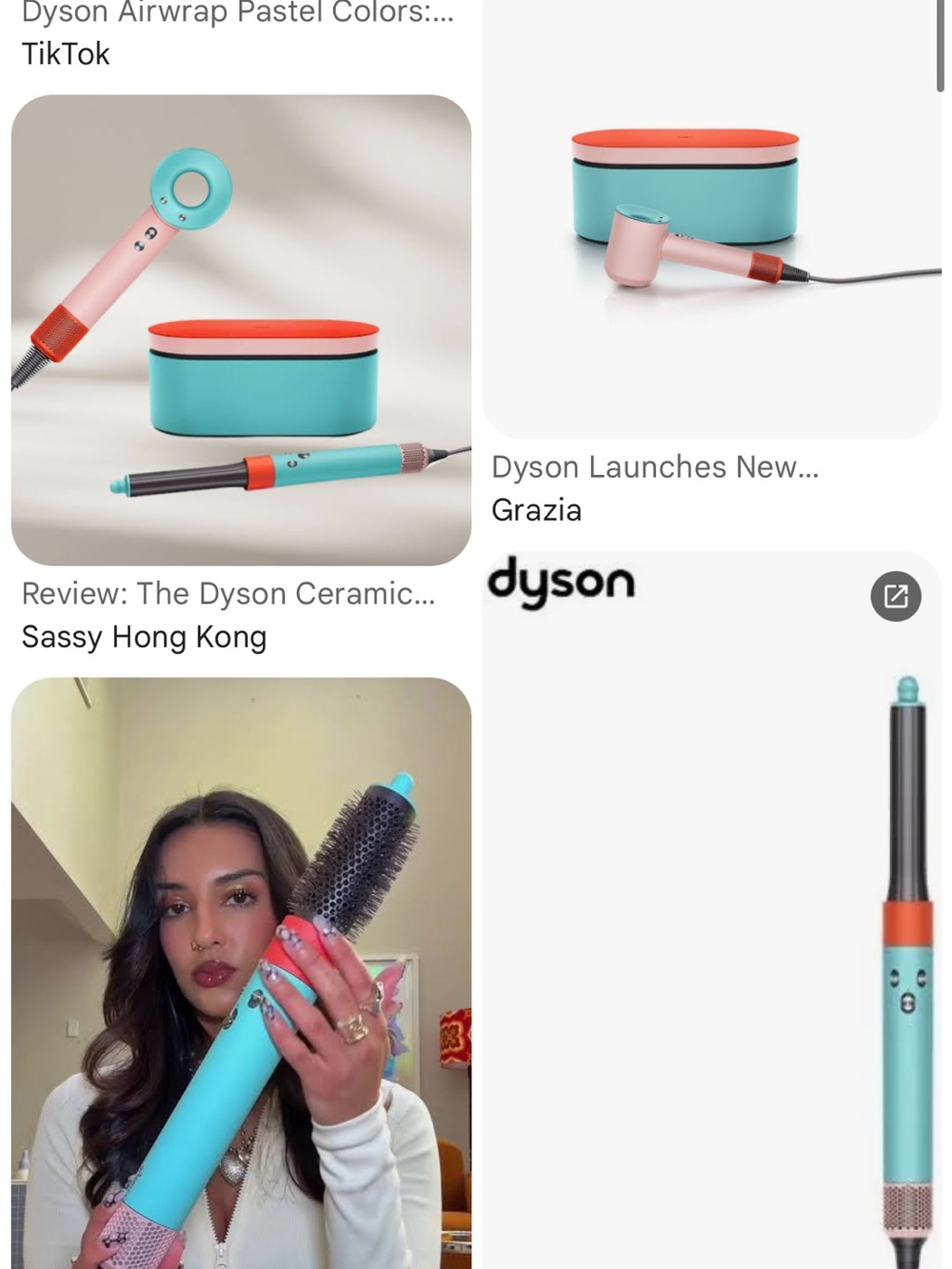 Dyson Corded Styling Wand in Metallic Gray with Pink Accent